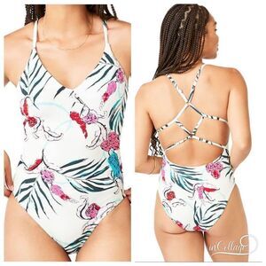 Carve Designs NWT Hayes One-Piece SeaGlass Tropical Print Vacay SwimSuit UPF 50